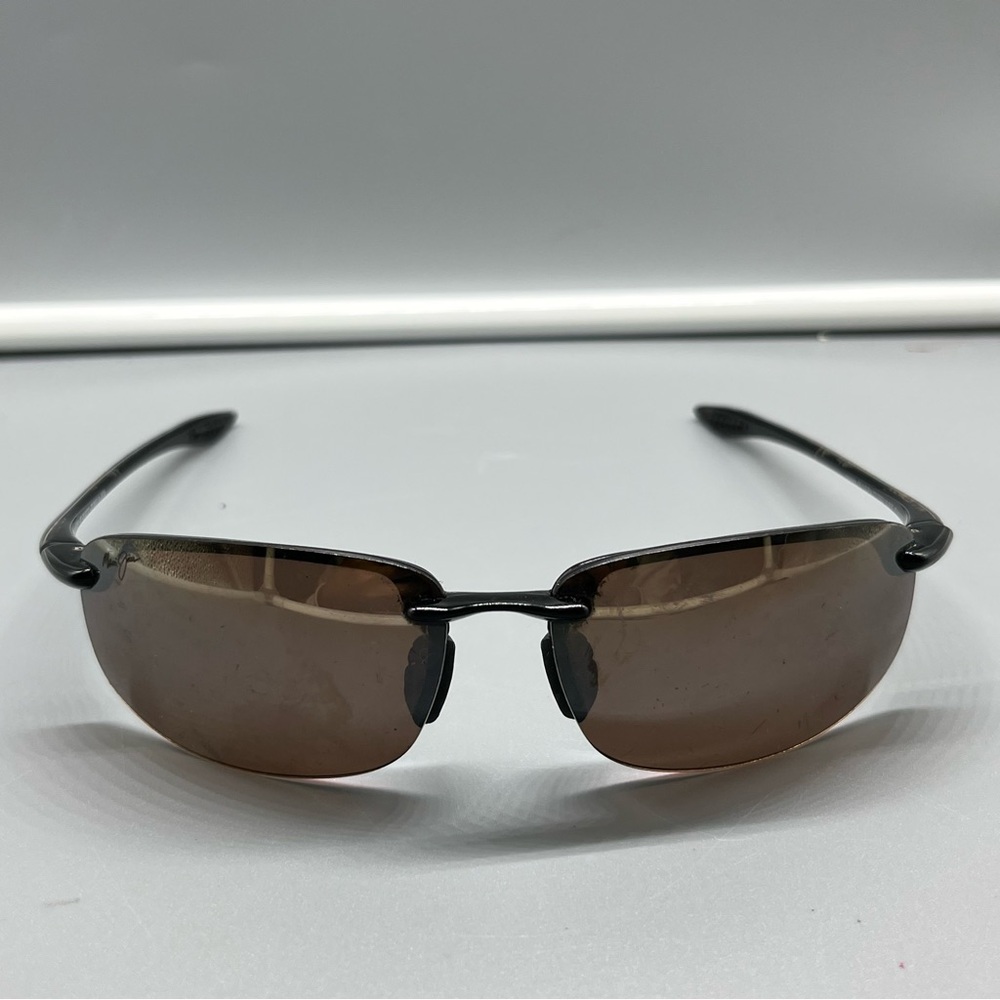 Maui Jim Rimless Sunglasses Brown Lenses Black Frame